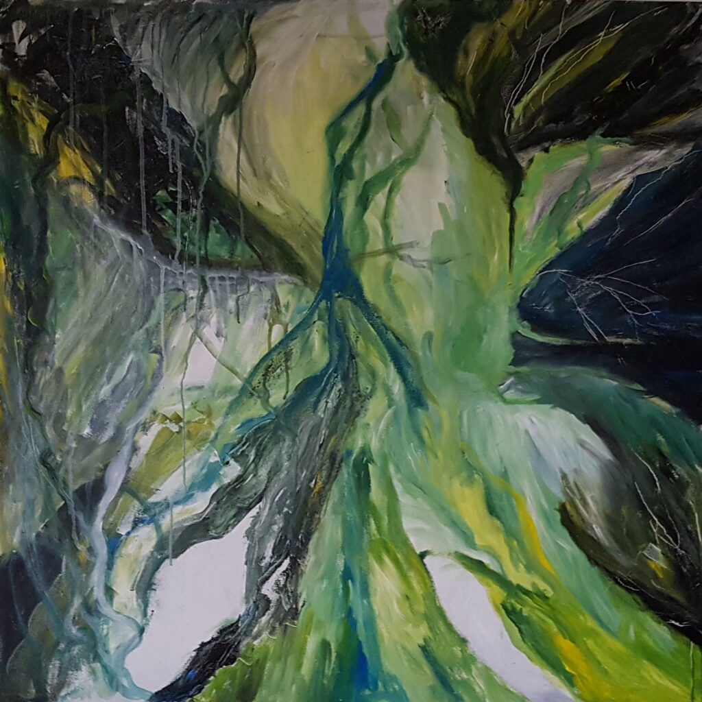 Grün Acryl Leinwand 100x100cm
